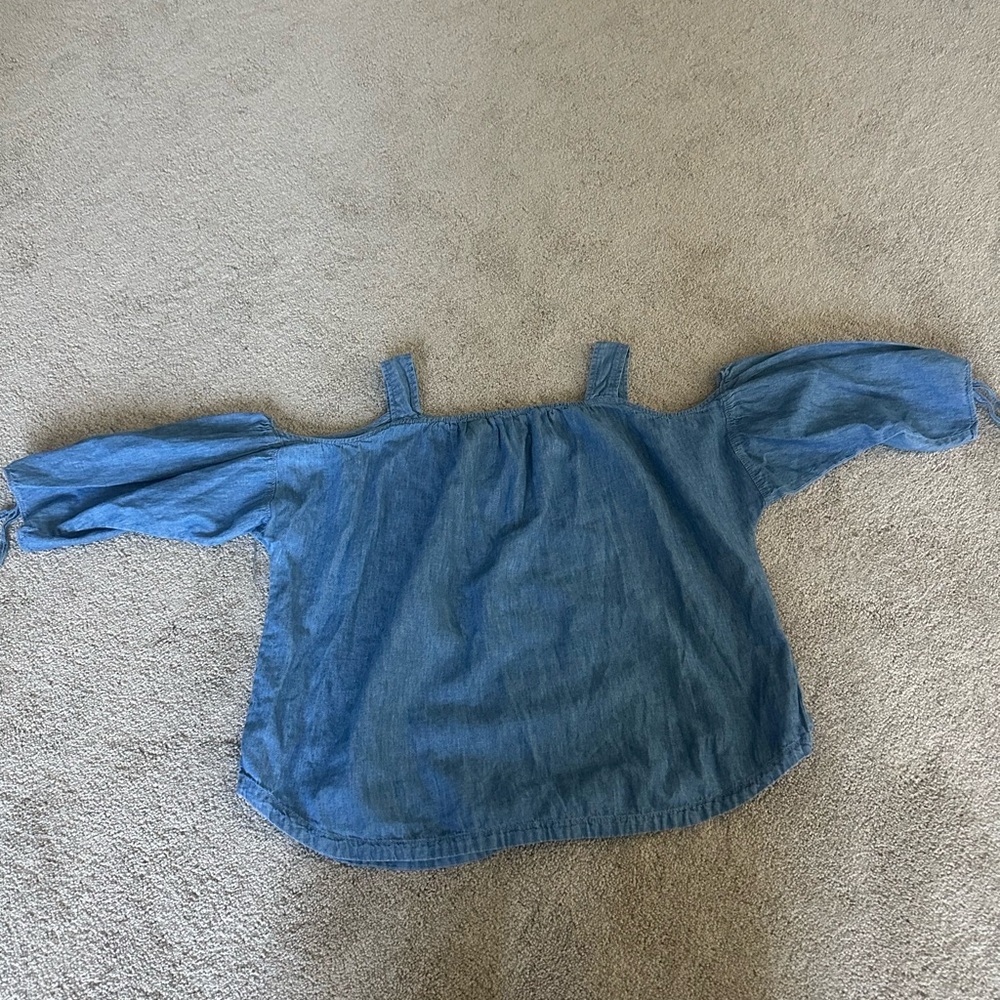 Madewell Open Shoulder Denim Top